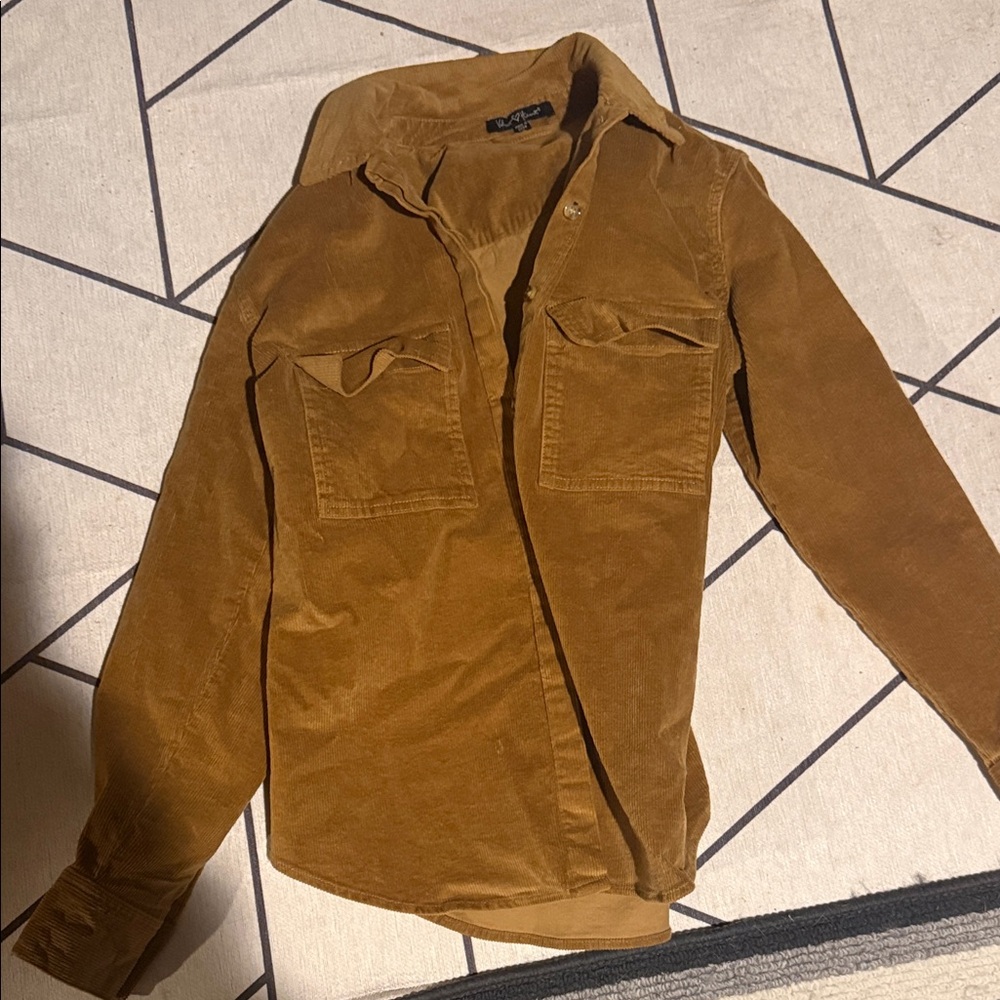 Velvet Heart Brown Corduroy Button-Up Shirt Jacket